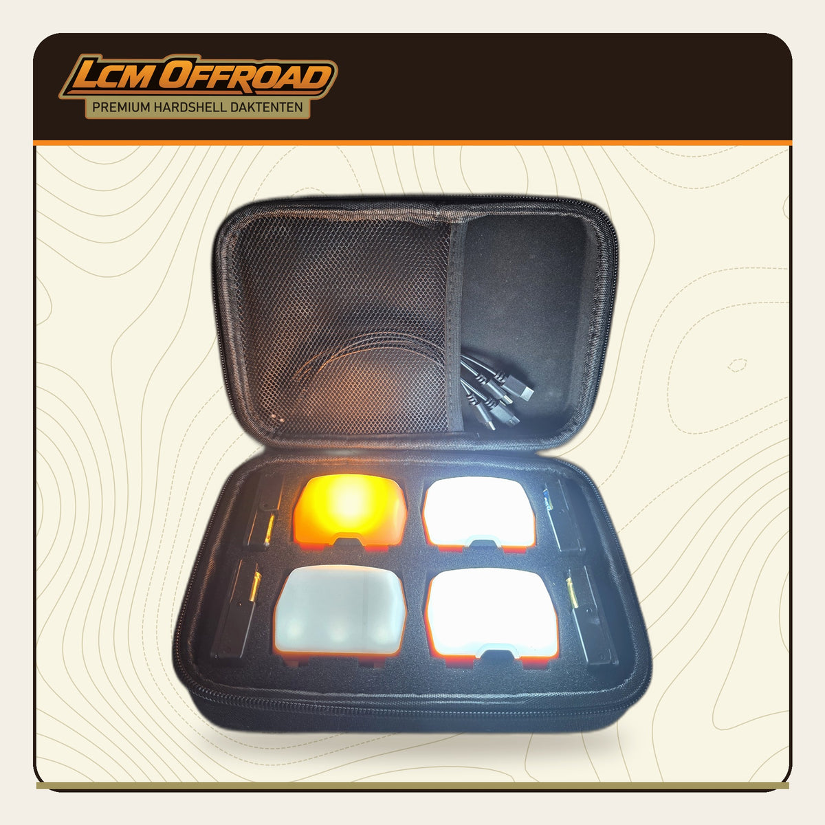SAN HIMA campinglantaarn 4× LED, magnetisch en oplaadbaar