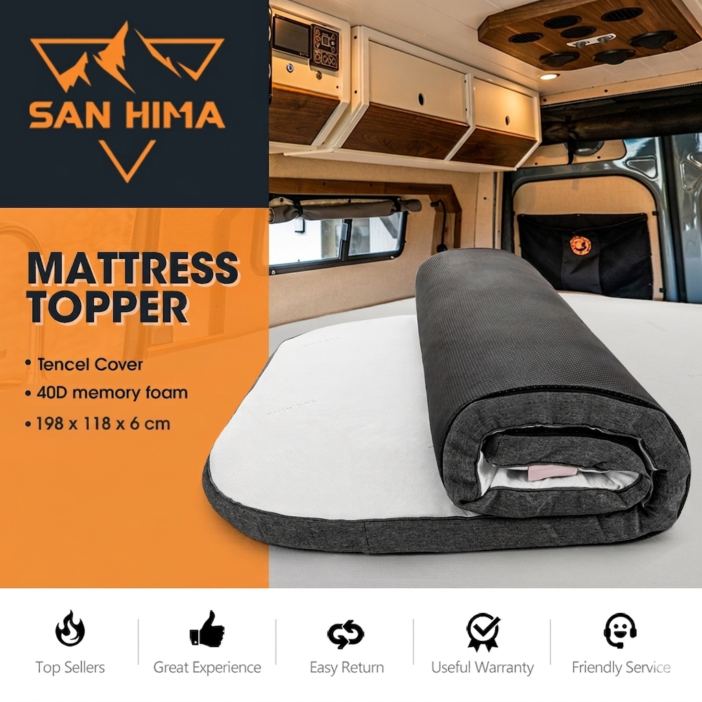 Matras topper Dune-editie 198x118x6cm – extra comfort foam voor LCM hardshell daktent