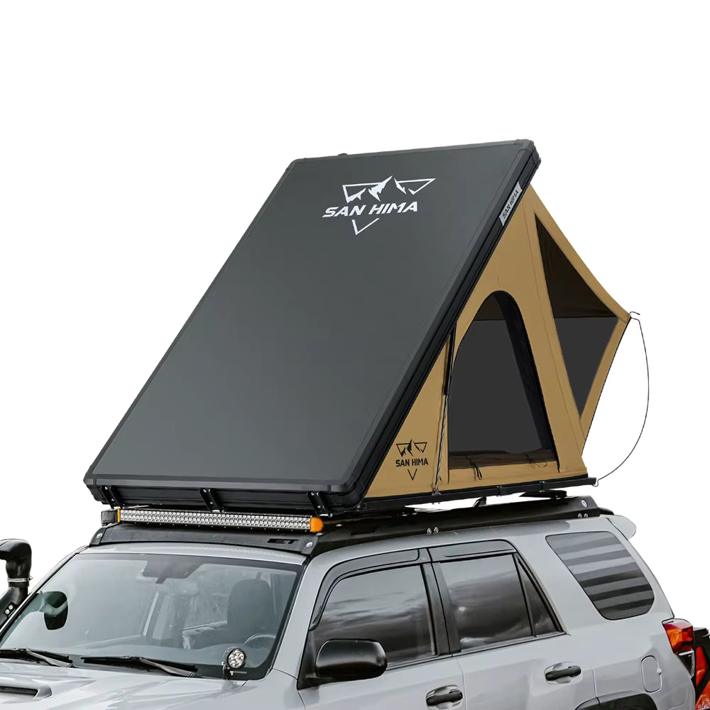 Hardshell daktent gesloten op 4x4 – LCM Dune editie KAKI